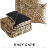 Juicy Couture Full/Queen Leopard Satin Comforter Set - Cheetah Print 3-Piece Machine Washable Reversible Animal Print Bedding Comforter and Sham Set-4