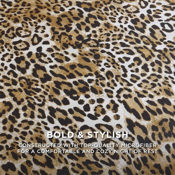 Juicy Couture Full/Queen Leopard Satin Comforter Set - Cheetah Print 3-Piece Machine Washable Reversible Animal Print Bedding Comforter and Sham Set-3