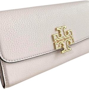 Tory Burch Britten Pebble Leather Envelope Wallet for Women pebble leather