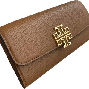 Tory Burch Britten Pebble Leather Envelope Wallet for Women - Multiple Colors pebble leather wallet