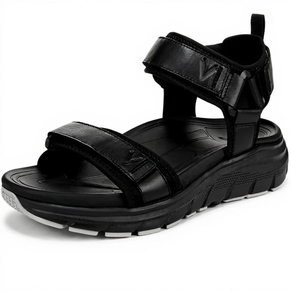 Vionic Men's Walk Max Wanderer Sport Sandal Black Nappa
