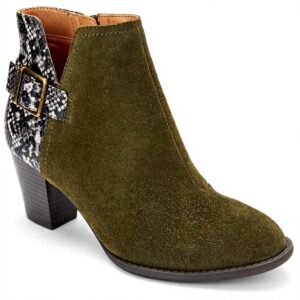 Vionic Naomi Womens Ankle Boots Orthotic Arch Support Olive