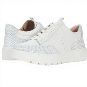 Vionic Womens Abyss Ysenia Leather Trainers White