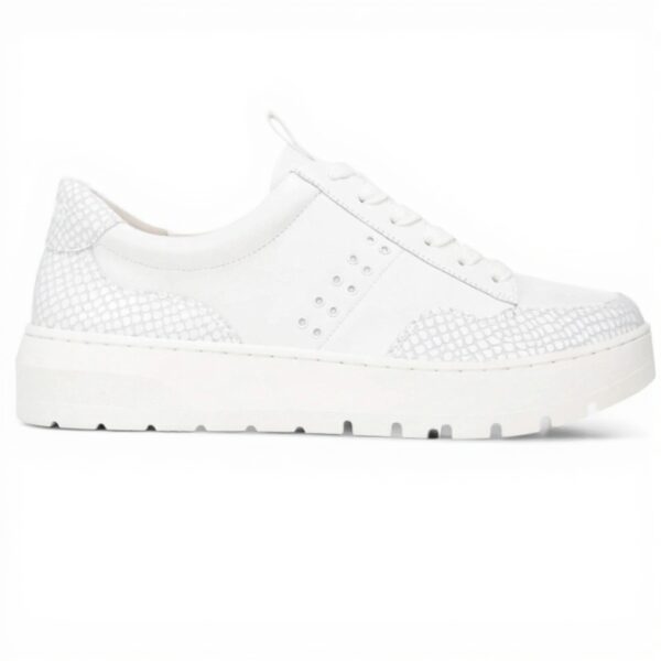 Vionic Womens Abyss Ysenia Leather Trainers White
