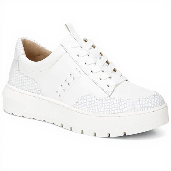 Vionic Womens Abyss Ysenia Leather Trainers White