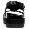 Vionic Alondra Lug Heeled Sandal Black Leather Arch Support