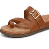 Vionic Women's Carmela Slide Sandal Leather Arch Support