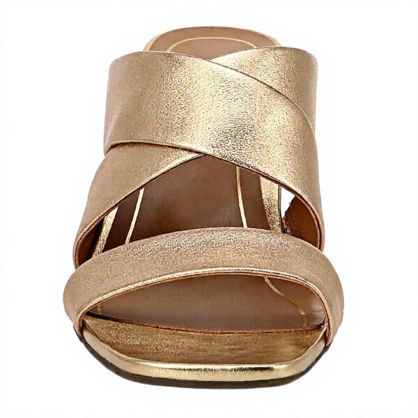 Vionic Women's MerlotSlide Sandal Gold Metallic Leather Support