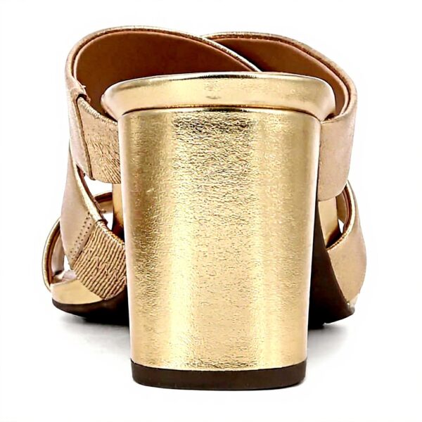 Vionic Women's MerlotSlide Sandal Gold Metallic Leather Support