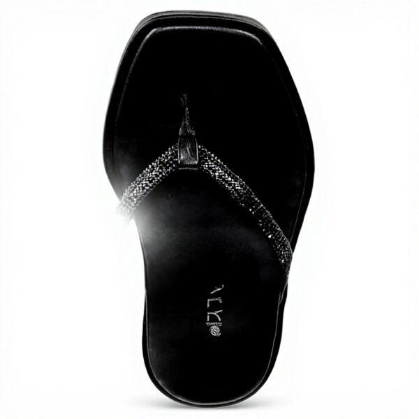 Vionic Women's Vista Shine Flip-Flop Black Crystal Leather