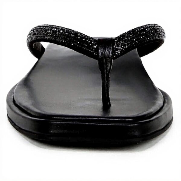 Vionic Women's Vista Shine Flip-Flop Black Crystal Leather