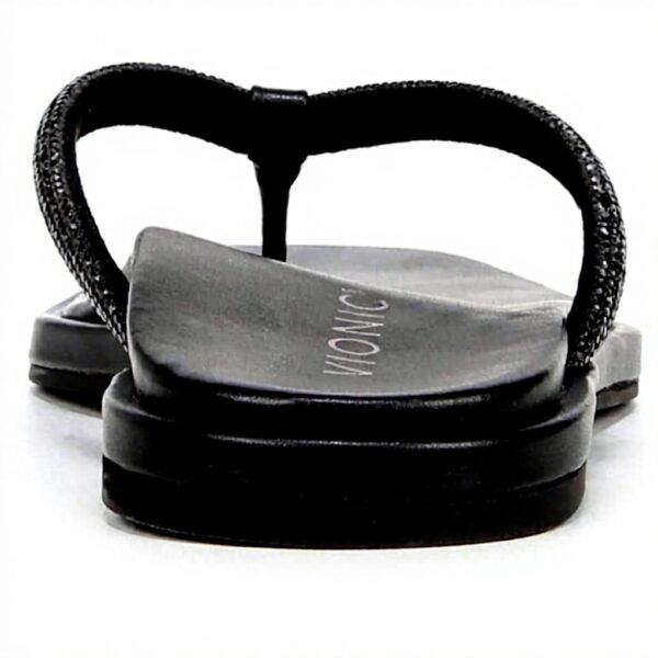 Vionic Women's Vista Shine Flip-Flop Black Crystal Leather