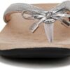 Vionic Bella Womens Orthotic Thong Sandals Aluminum Metallic-3