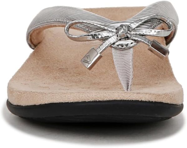 Vionic Bella Womens Orthotic Thong Sandals Aluminum Metallic-3