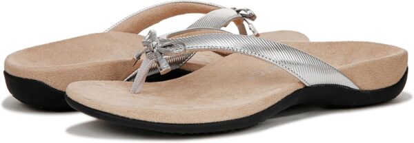 Vionic Bella Womens Orthotic Thong Sandals Aluminum Metallic-5