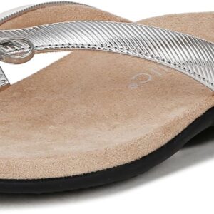 Vionic Bella Womens Orthotic Thong Sandals Aluminum Metallic-0