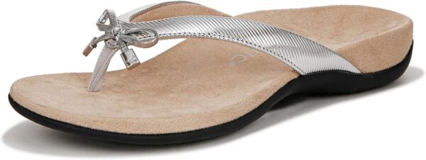 Vionic Bella Womens Orthotic Thong Sandals Aluminum Metallic-0