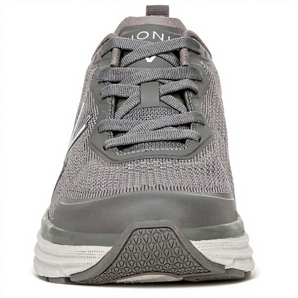 Vionic Mens Walking Shoes Charcoal Grey Mesh Fabric Support