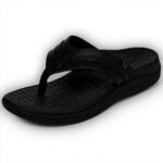 Vionic Mens Sandals Black Leather Arch Support