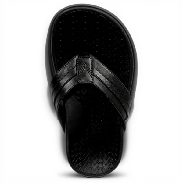 Vionic Mens Sandals Black Leather Arch Support
