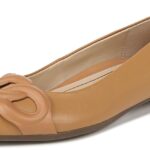 Vionic Women's Arielle Ballet Flat Black Tan Nappa Leather-0
