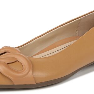 Vionic Women's Arielle Ballet Flat Black Tan Nappa Leather-0