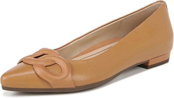 Vionic Women's Arielle Ballet Flat Black Tan Nappa Leather-0