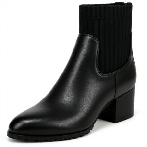 Vionic Womens Barstow Bootie Black Leather Arch Support