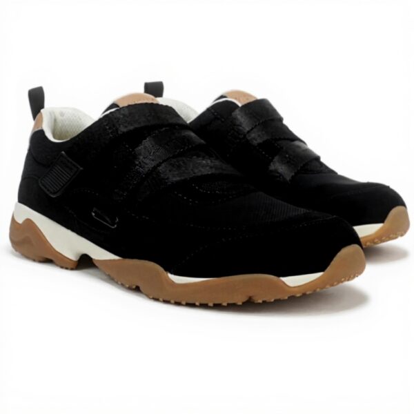 Vionic Womens Walk Slim Gia Sneaker Black Suede Leather